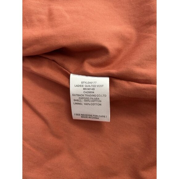 Outback Trading Company Women's Oilskin Quilted Vest Rust Size 2X Waterproof - Picture 9 of 12